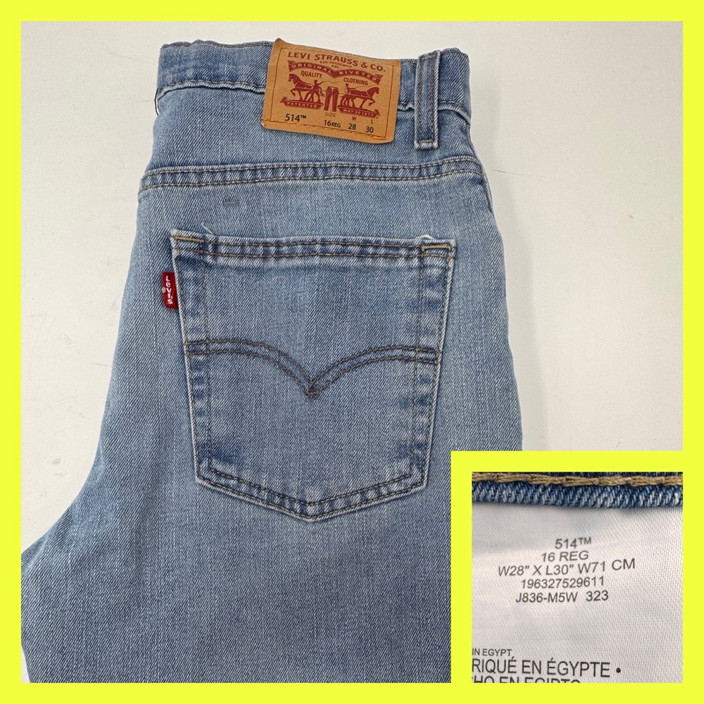 Levi's 514 Performance Straight‎ Fit Jeans - Boys Size 16 Regular